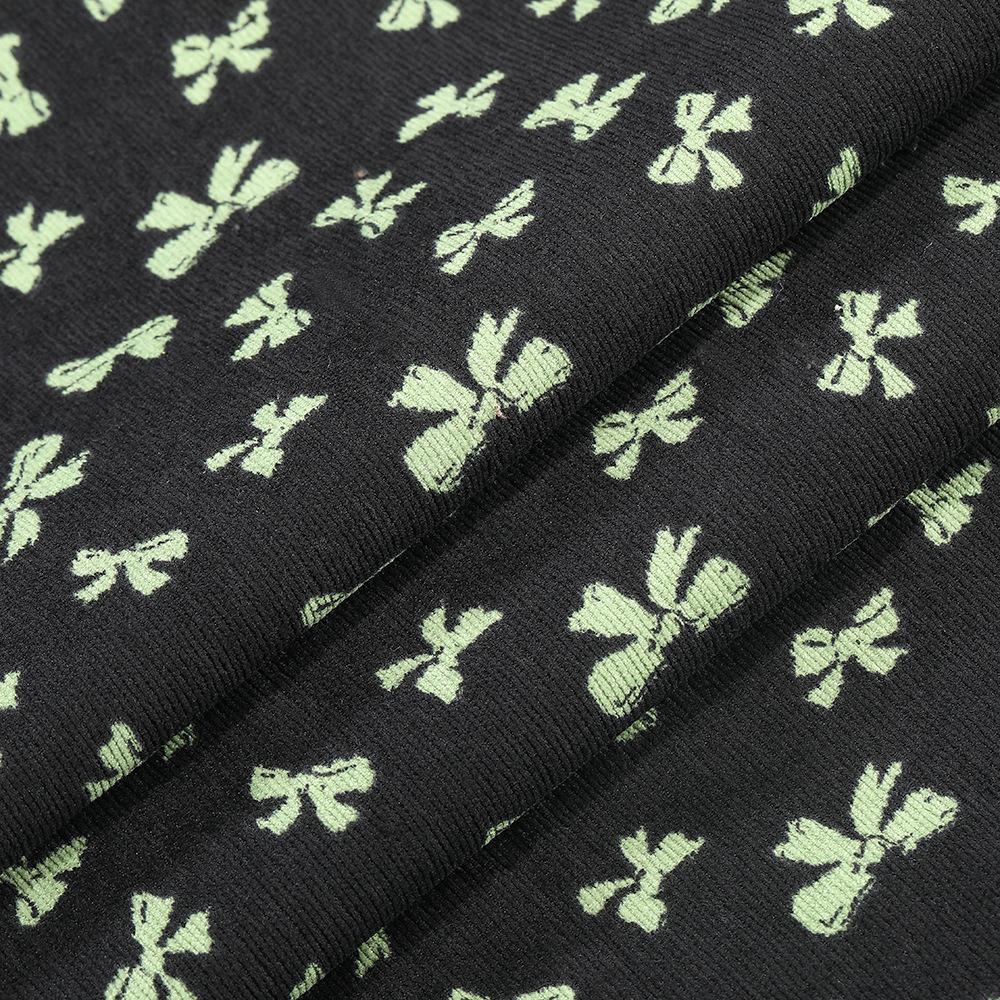 100*150CM Corduroy fabric small flower Polyester print cloth fashion Women's dress DIY clothing handmade Sewing quilting Luggage