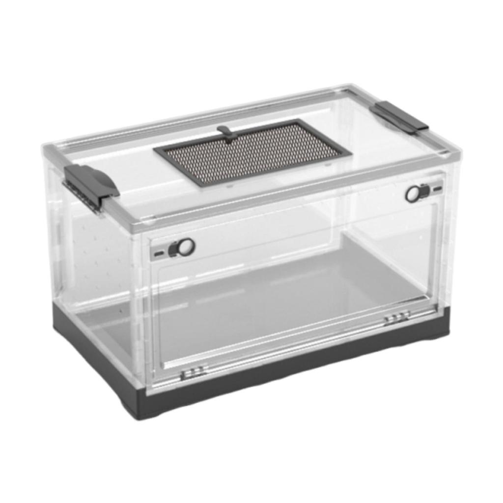 Transparent Foldable Reptile Terrarium Ventilated Box Multipurpose 360 Degree Viewing Portable Mesh Top Panel Breeding Tank
