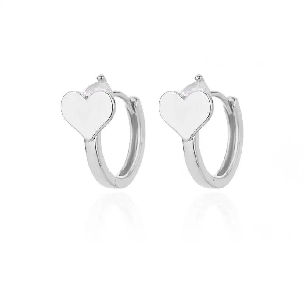 Hollow Zircon Heart Earrings For Women Stainless Steel Gold Color Heart Earring Luxury Wedding Couple Jewelry Gift Free Shipping