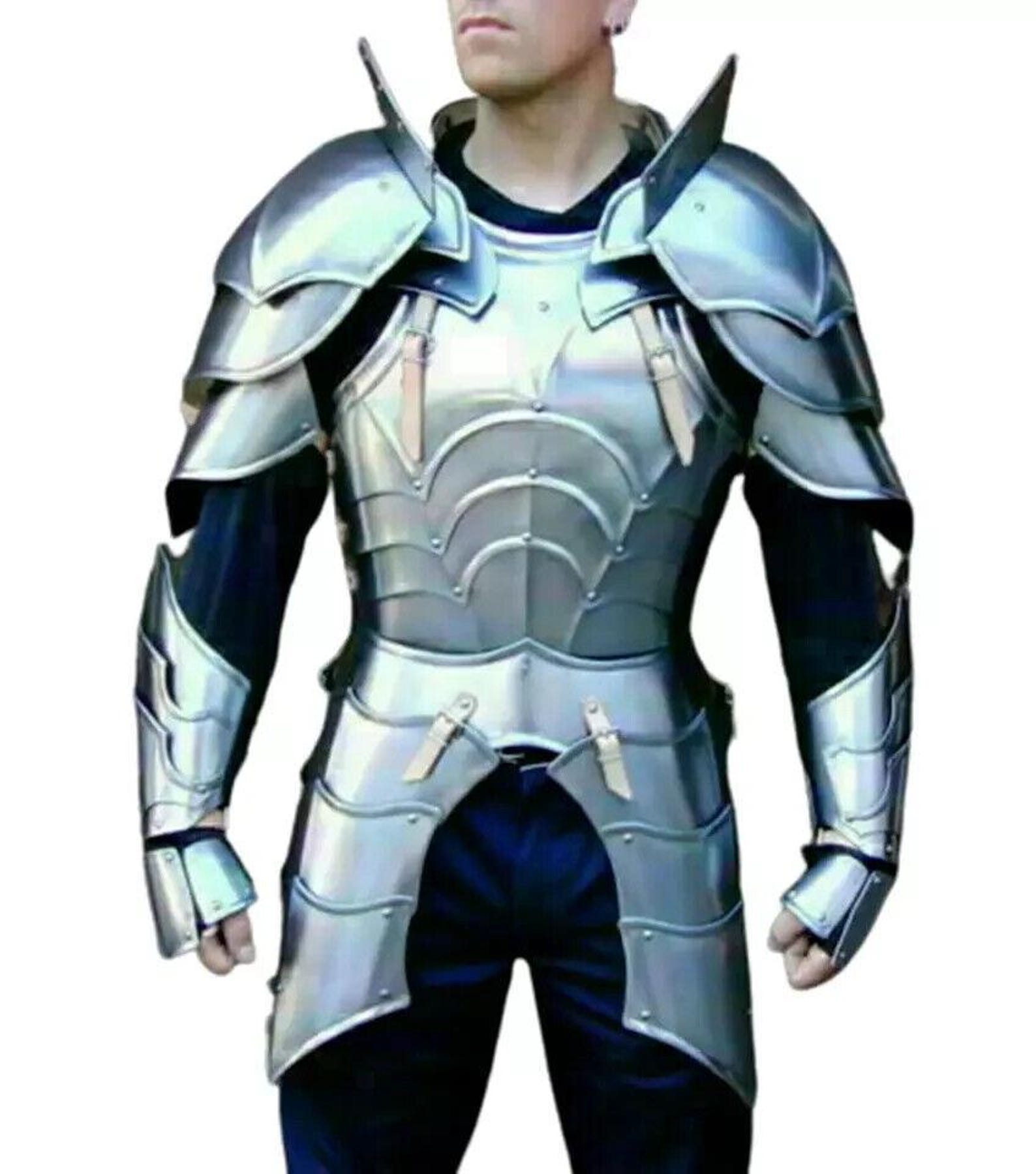 Medieval Gothic Half Armor Suit Steel Knight Cuirass Chest Plate LARP Cosplay Warrior Costume for Men