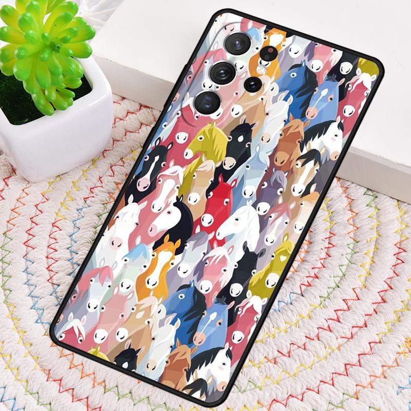 Horse animal painting Silicone Phone Case For Samsung Galaxy note 10 pro S26 S25 S24 S23 S22 S21 Plus S25Ultra Capa Cover