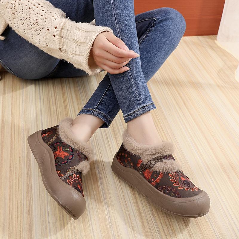 2025 winter old Beijing cloth shoes non-slip soft-soled Mao Mao shoes comfortable warm and comfortable new Chinese Hanfu women's cotton shoes