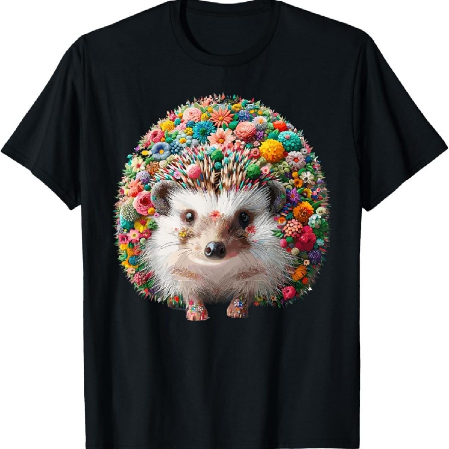 Футболка для любителей ежей с цветочной эстетикой S