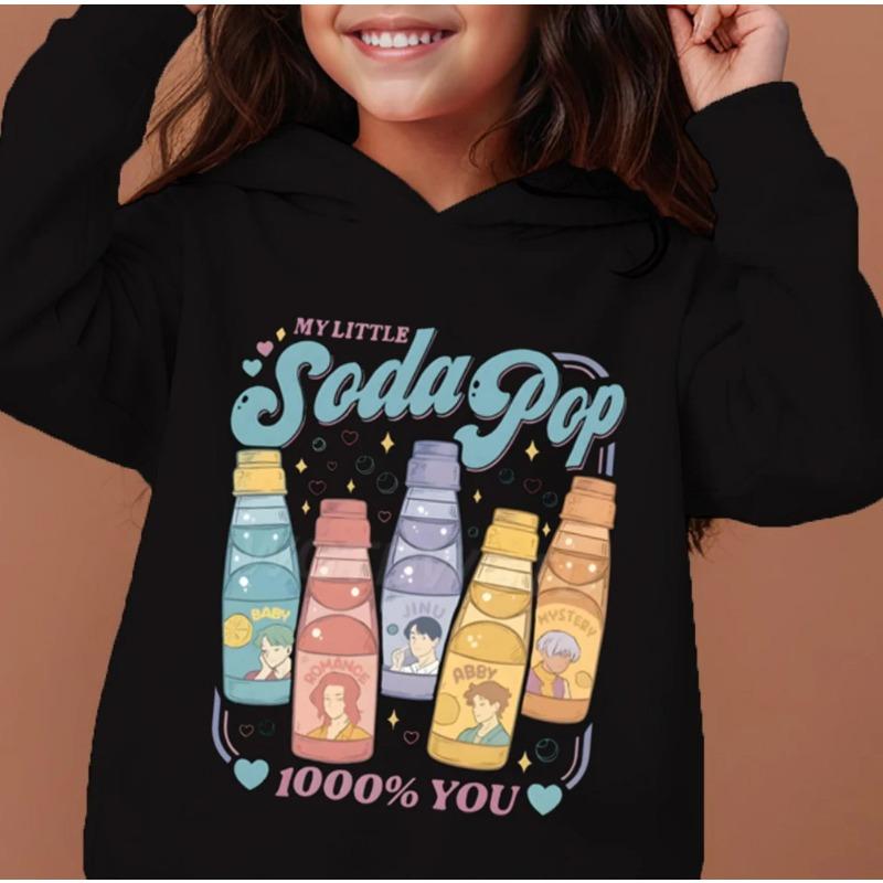 KPop Demon Hunters Soda Pop Graphic Hoodies Movie Fashion Casual Sweatshirt Harajuku Pullover Tops Children's Girl Hooded Sweatshirts