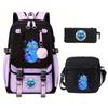Animation Cartoon Peripheral Primary And Secondary School Students Schoolbag Multi-Functional Large-Capacity Leisure Backpack Three-Piece Set