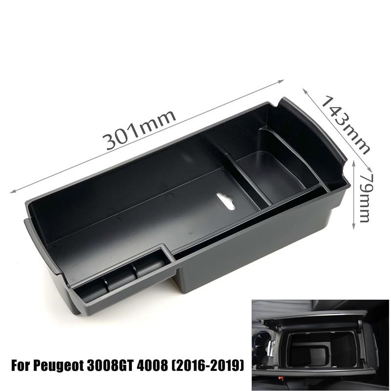 Automobile Armrest Storage Box For Peugeot 308 408 2008 3008 4008 5008 Center Console Container Storage Organizer Car Accessorie