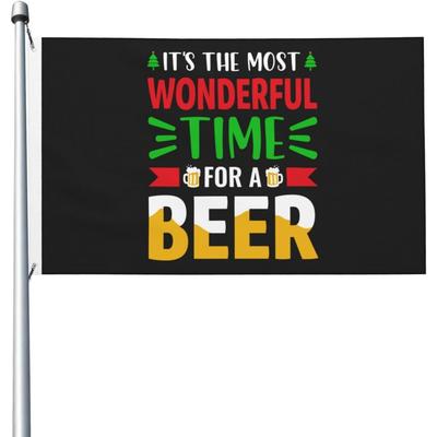 1pc Multi-Size Optional Wonderful Time Beer Flag - Durable Polyester for Outdoor and Interior Decoration, Garden Parties and Family Celebrations