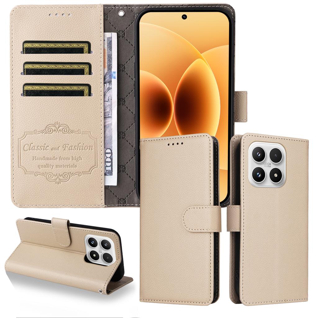 For iPhone 17 Pro Max Case Card Holder Kickstand Leather + TPU Phone Cover with Ring Holder