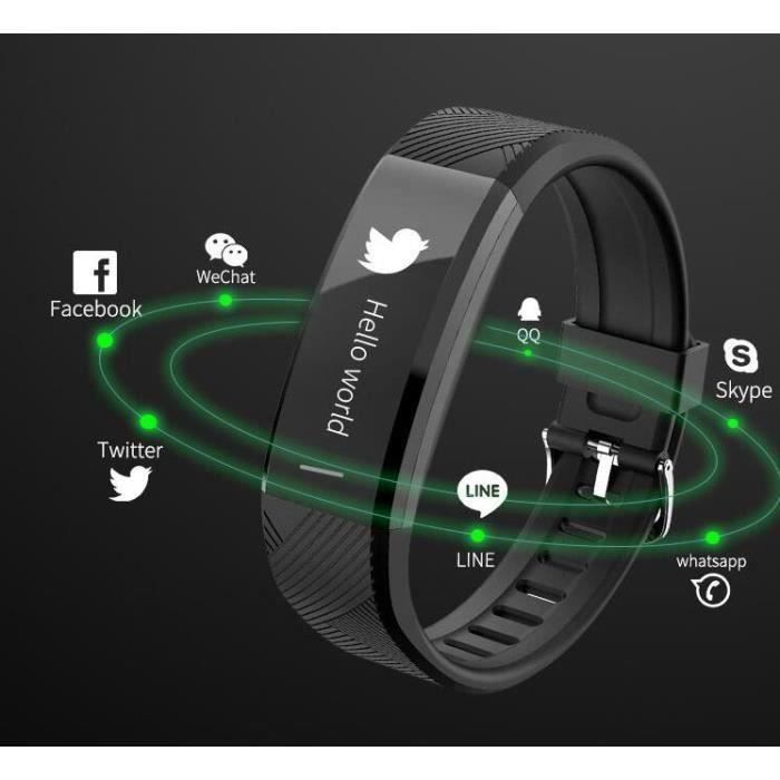 Montre Connectée Podometre Smartwatch Bracelet Connecté Écran Couleur Etanche IP67 Femme Homme Enfant Sport Cardio Fitness Tracker d