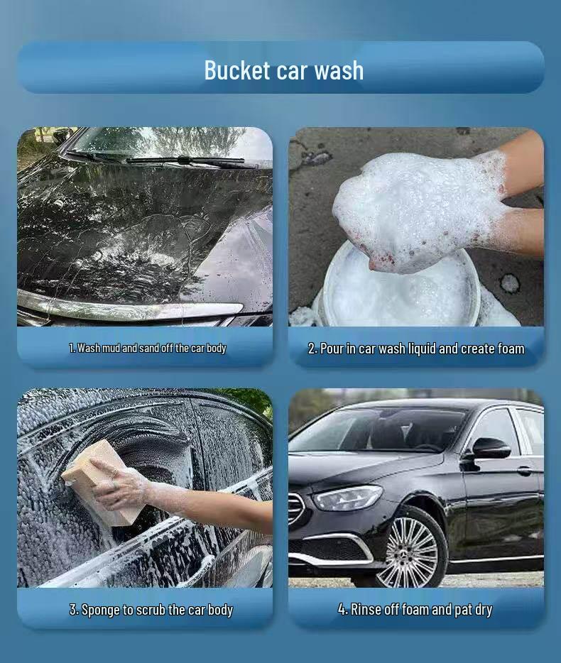 Crystal Car Wax: High-Foam Water Wax for White & Black Cars, Powerful Stain Remover, Damage-Free Shine