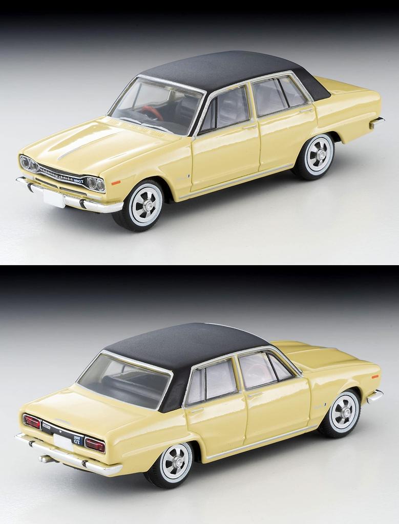 Tomytec Tomica Limited Vintage 1/64 Scale LV-202a Nissan Skyline 2000GT Yellow/Black 1970 Model (Finished Product)
