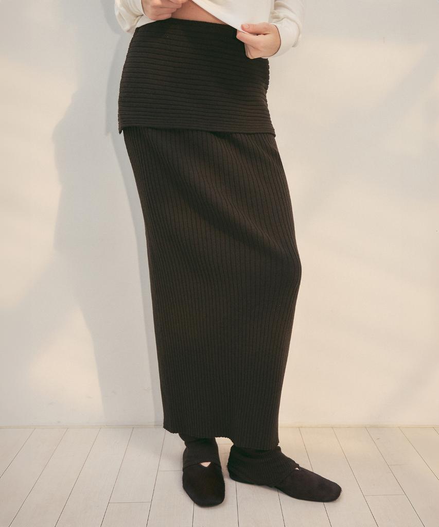 Cita Every Day Comfort Knit Long Skirt_Cts622(Cocoa)