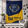 Wall Hanging Tapestry With Custom Name & Text, Everton FC Decorative Tapestry For Bedroom