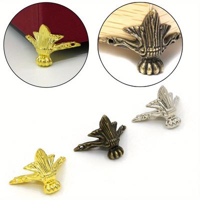 8pcs Antique Zinc Alloy Box Feet, Vintage Bronze Corner Protector For The Bottom Of Wine Boxes
