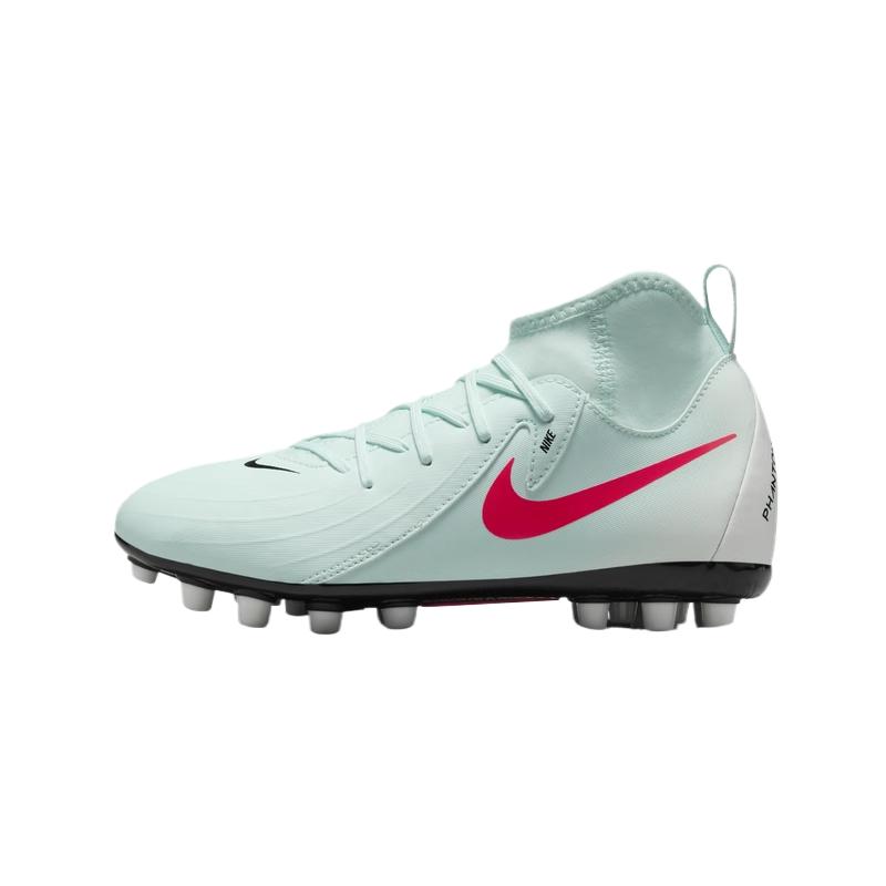 

New Nike Phantom Luna 2 Wear Resistant Mid Top Kids Soccer Shoes Mint Green/Atomic Red/Gray Black Kids FJ2605-300 38.5