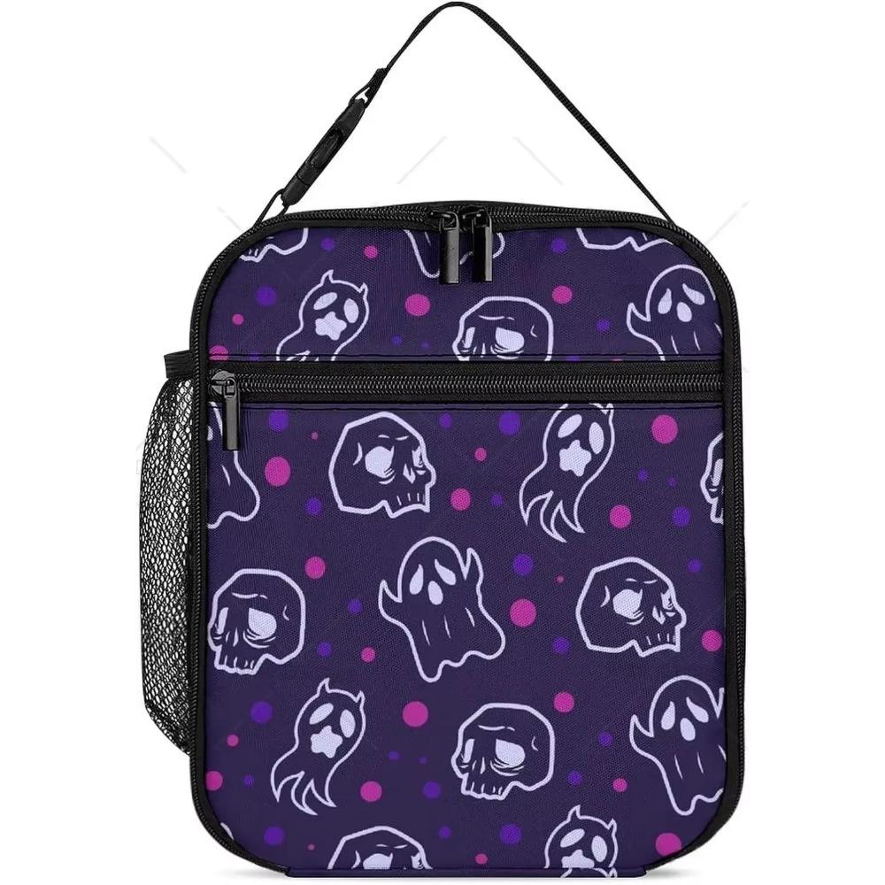 Gothic Skull Insulated Lunch Bag for Women Men Portable Cute Lunch Box for Work High Quality and Large Quantity Tote Bag