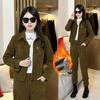 Women's Plus Velvet Corduroy Suit - Autumn/Winter Fashionable Plus Size Loose-Fit Coffee Two-Piece Set