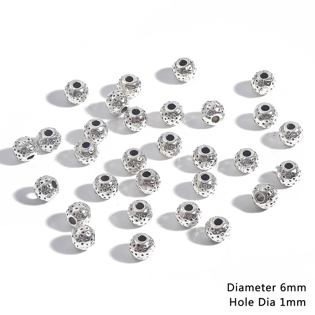 10-50 stk multidesign tibetanske sølv runde metallperler Håndverk Bønn Spacer Beads Passer DIY smykker armbånd