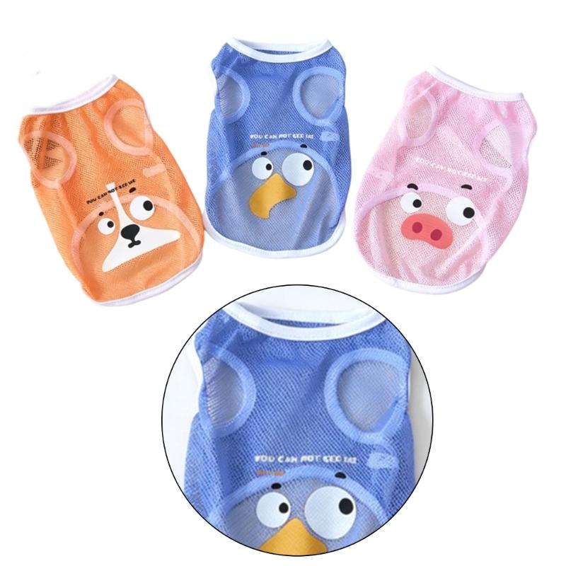 Dog Cooling Vest Breathable Fabric Summer Outdoor Hiking Walking Beach Activities Cartoon Prints Large Size