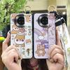 Fashion Design Cartoon Phone Case For Cubot Note20 Silicone Back Cover Wrist Strap Soft Case Waterproof Ring Anti-knock