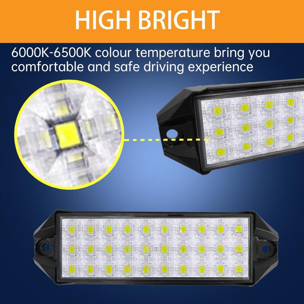 Flush Mount LED Pods, Slim LED Light Bar 7 Inch 40W 4000lm, Backup Lights Reverse Lights for Truck Bumper Tractor Work Lights ATV UTV Boat Off Road