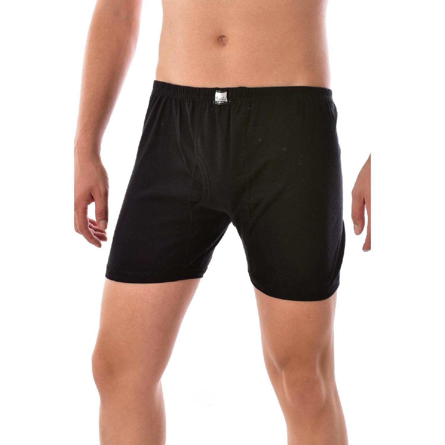 

Набор из 6 мужских трусов Long Johns из чесаного хлопка, черный L чёрный