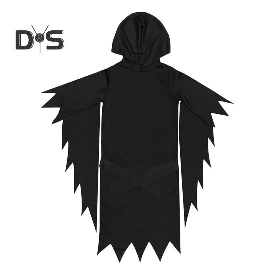 1 szett gyerekeknek Halloween jelmez szett hátborzongató szellem Cosplay maszk kesztyűk öv köntös öltöny farsangi parti előadás kísértetházi gyerekruha