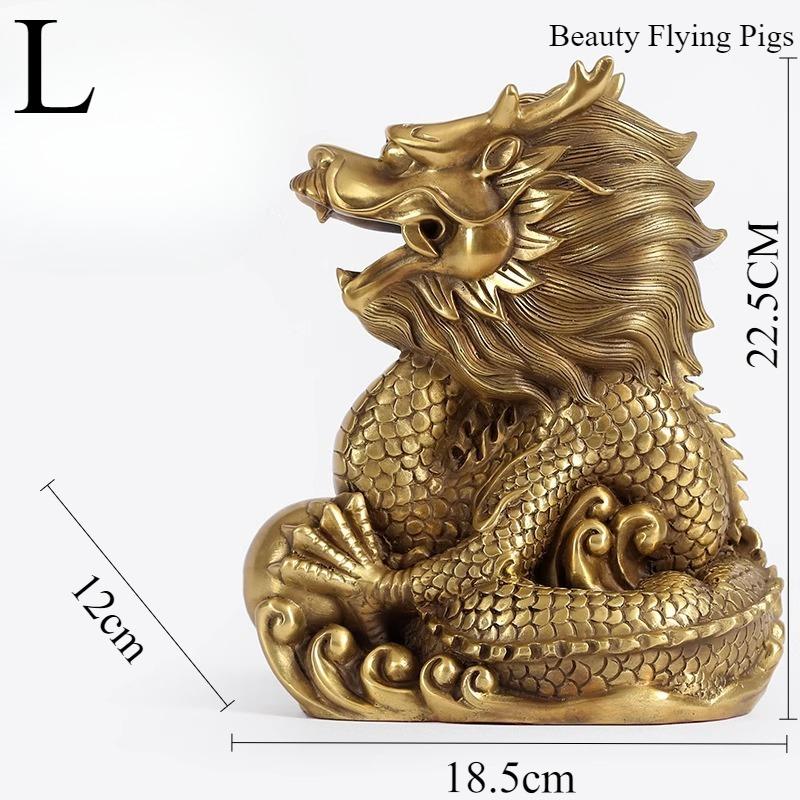1pc Metal Dragon Ornament Zodiac Dragon Mascot Apartment, Shop Decoration Metal Handicrafts Feng Shui Accessories Animal Model