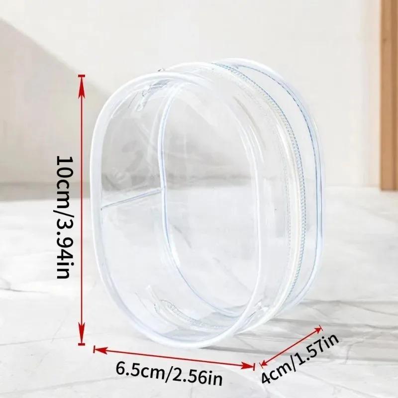 Portable Mini Clear Zipper Storage Bag - Space-Saving Organizer for Earphones & Chargers, Versatile with Handy Keychain Loop