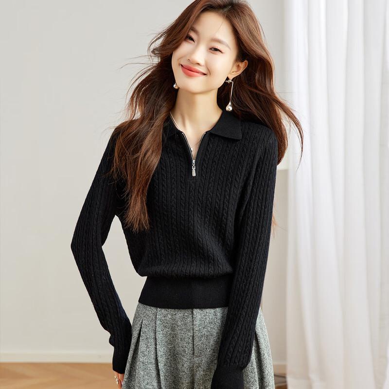 

Women s 100% Wool Half-Zip Twist Knit Sweater XL