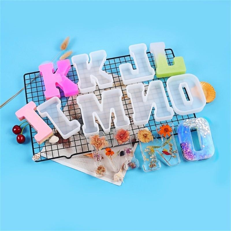 Alphabet Silicone Casting Mould Resin Letter Mold Keychain Pendant Capital Table Ornament Epoxy Mold DIY Jewelry Craft