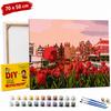 Picture Paint By Numbers With Frame Beauty of Amsterdam 70X50