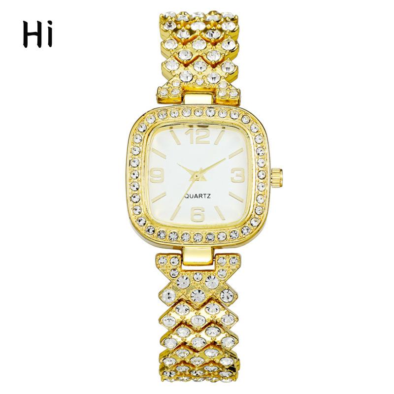 

Fashion Square Diamond Digital Bracelet Ladies Watch Female Watch Student золотой