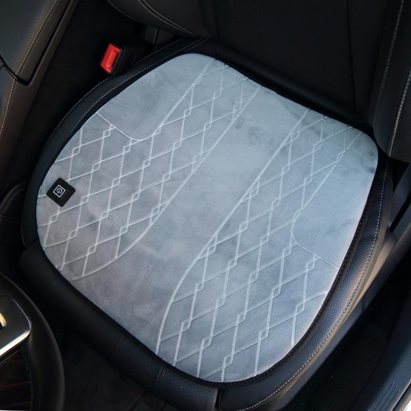 USB Graphene Heated Seat Cushion - Office & Car Use, 5V Quick Heating, Plush Warmth, Winter Embroidered Design
