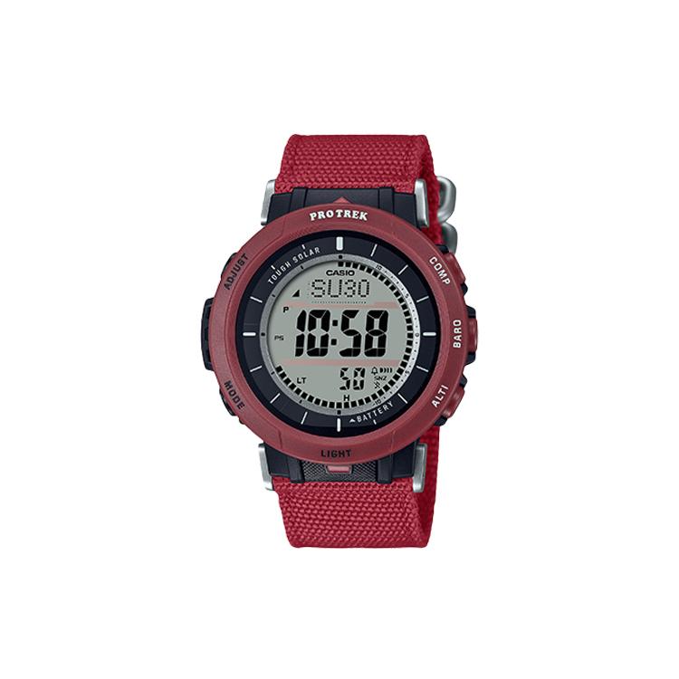 Мужские часы CASIO PRO TREK Серые PRG-30B-4PR PRG-30B-4PR Red Strap