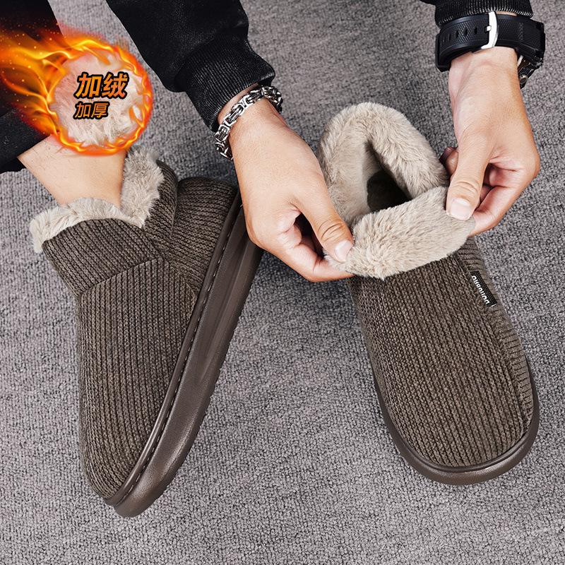 Winter men's high-top waterproof snow boots, piled and thickened thermal cotton shoes, outdoor men's short boots
