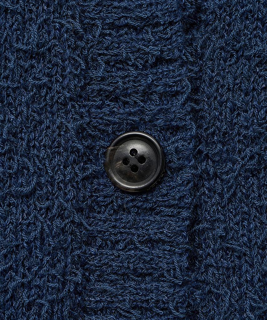 Noirer Boucle 80S Oversized Cardigan (Marine Blue)
