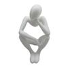 3D Printed Thinker Style Abstract Sculpture, Meditator Statue Collectible Figurines, Home Office Bookshelf Desktop Decor