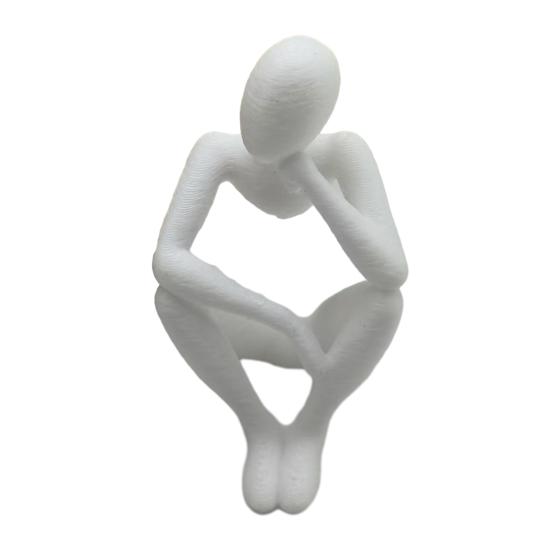 3D Printed Thinker Style Abstract Sculpture, Meditator Statue Collectible Figurines, Home Office Bookshelf Desktop B