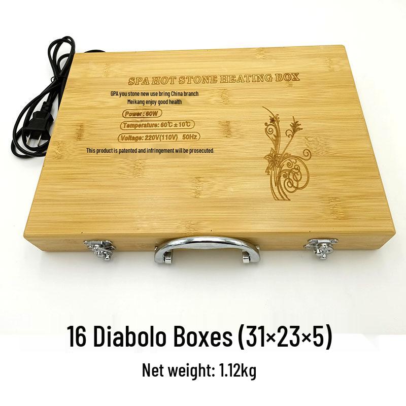 20-Piece Volcanic Energy Stone Massage Set with Heating Box and Essential Oil