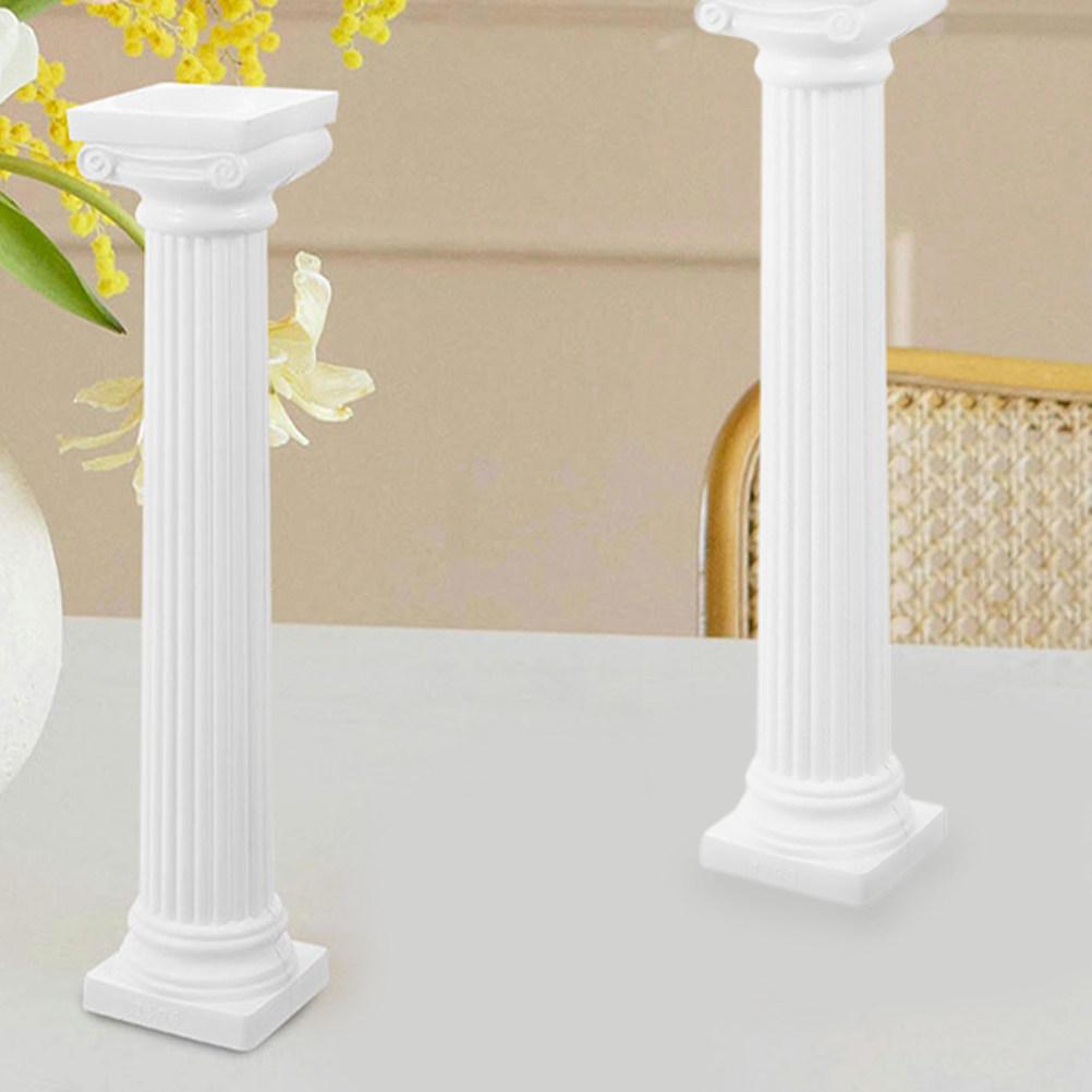12Pcs White Mini Roman Pillars Elegant Wedding Table Decor Column Holder Flower Pot Base Roman Column Decor for Micro