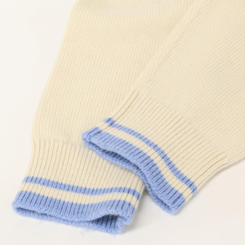 Dior [Domestic Regular] 443M204AT879 Wool and Alpaca Knit Cardigan / Tops L Ivory / BlueUsed