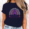 New Fashion In This Family No One Fights Alone Alzheimer's Awareness Print Graphic T Shirt Fashion Casual Short Sleeve Shirt Tee