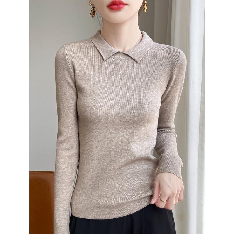 

Женский вязаный свитер с высоким воротником, топ, стиль 24, осень и зима, темпераментный пуловер, тонкий свитер с длинным рукавом для ношения под низ, источник S