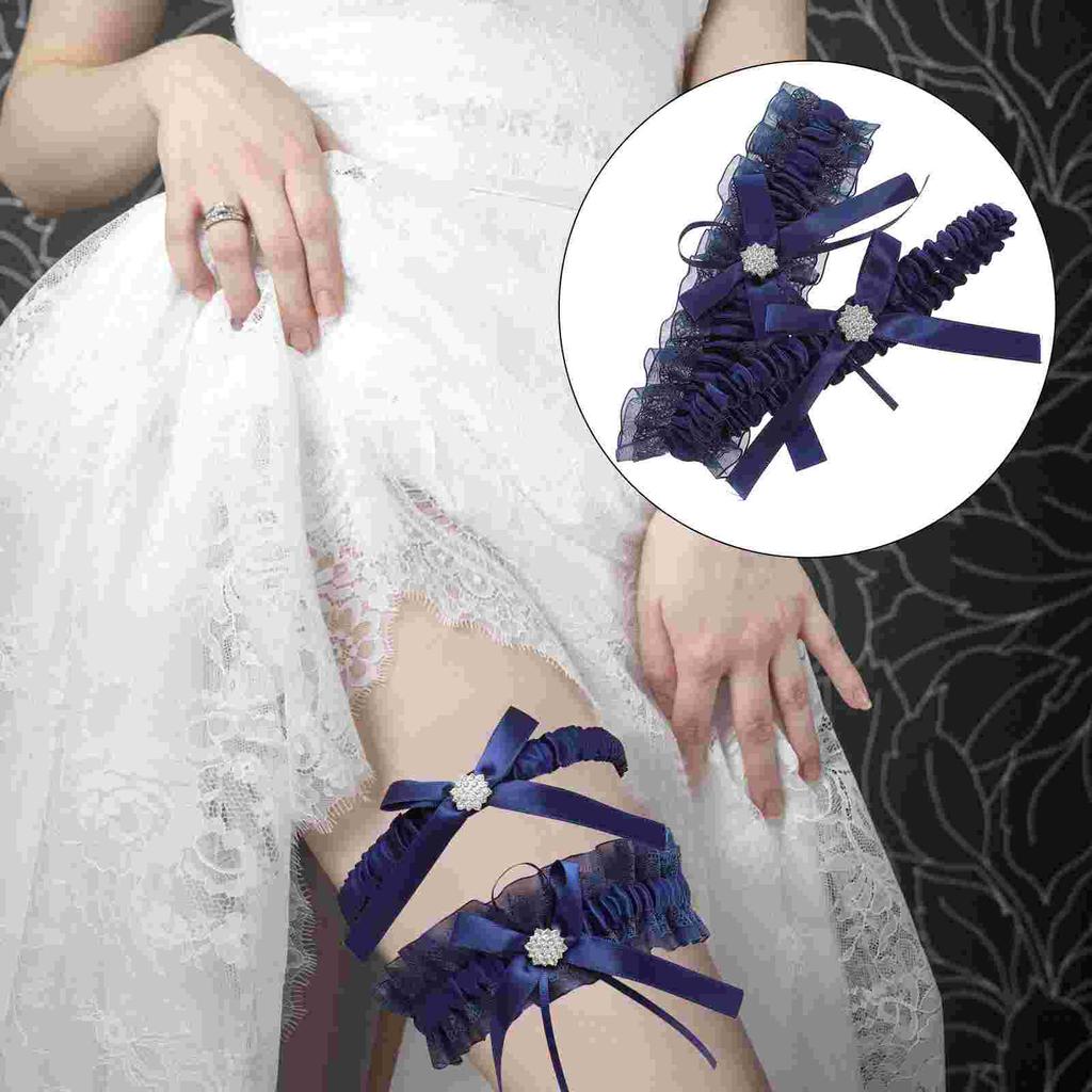 2 Pcs Bridal Garter for Wedding Garters Bride Decor Decorate Supplies Belts Lace Leg