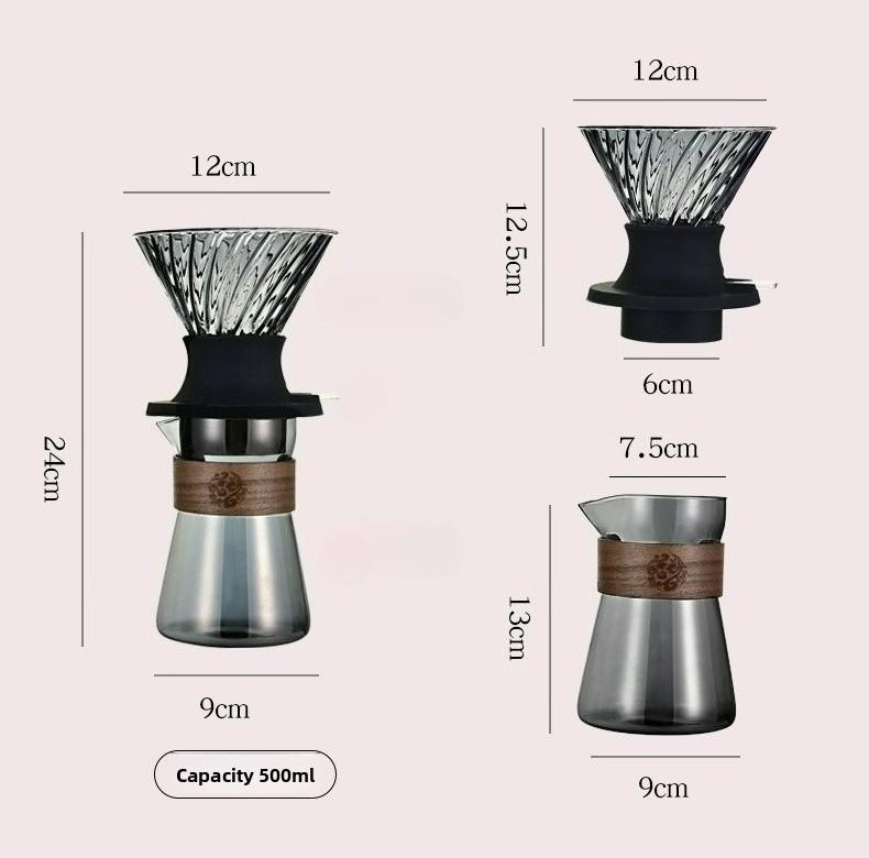 Coffee & Tea Brewer Heat-Resistant Borosilicate Glass,Pour Over Coffee Maker Tool Dripper,Coffee Brewing Pot,for Home Office