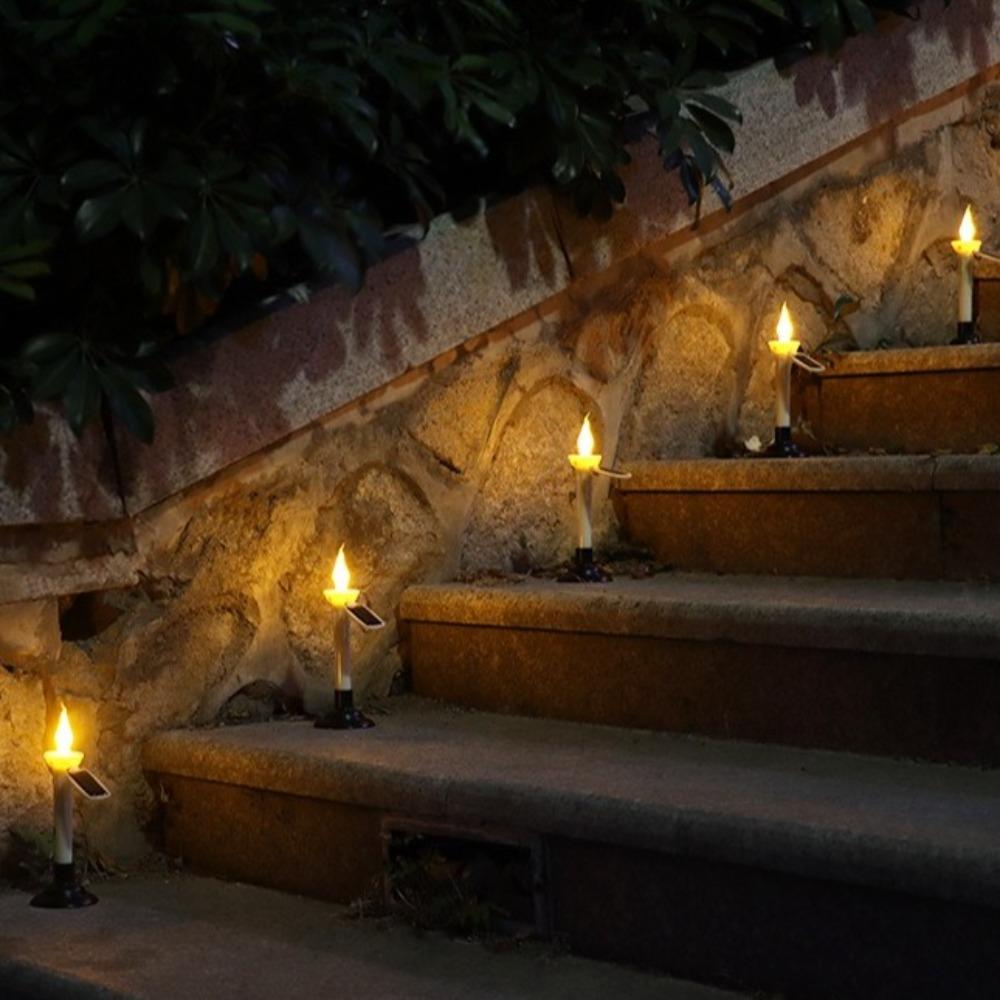 4/6 Stück Halloween Rasenlicht Flammenlose Tischkerzenlampe Dekorative Bodenlampe Außenbereich