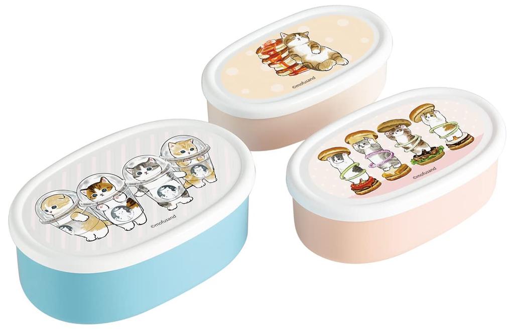Skater Mofu Sandwich Lunch Set of Sealable Storage Made In Box, 860ml, 3, Containers, Japan, SRS3SAG-A