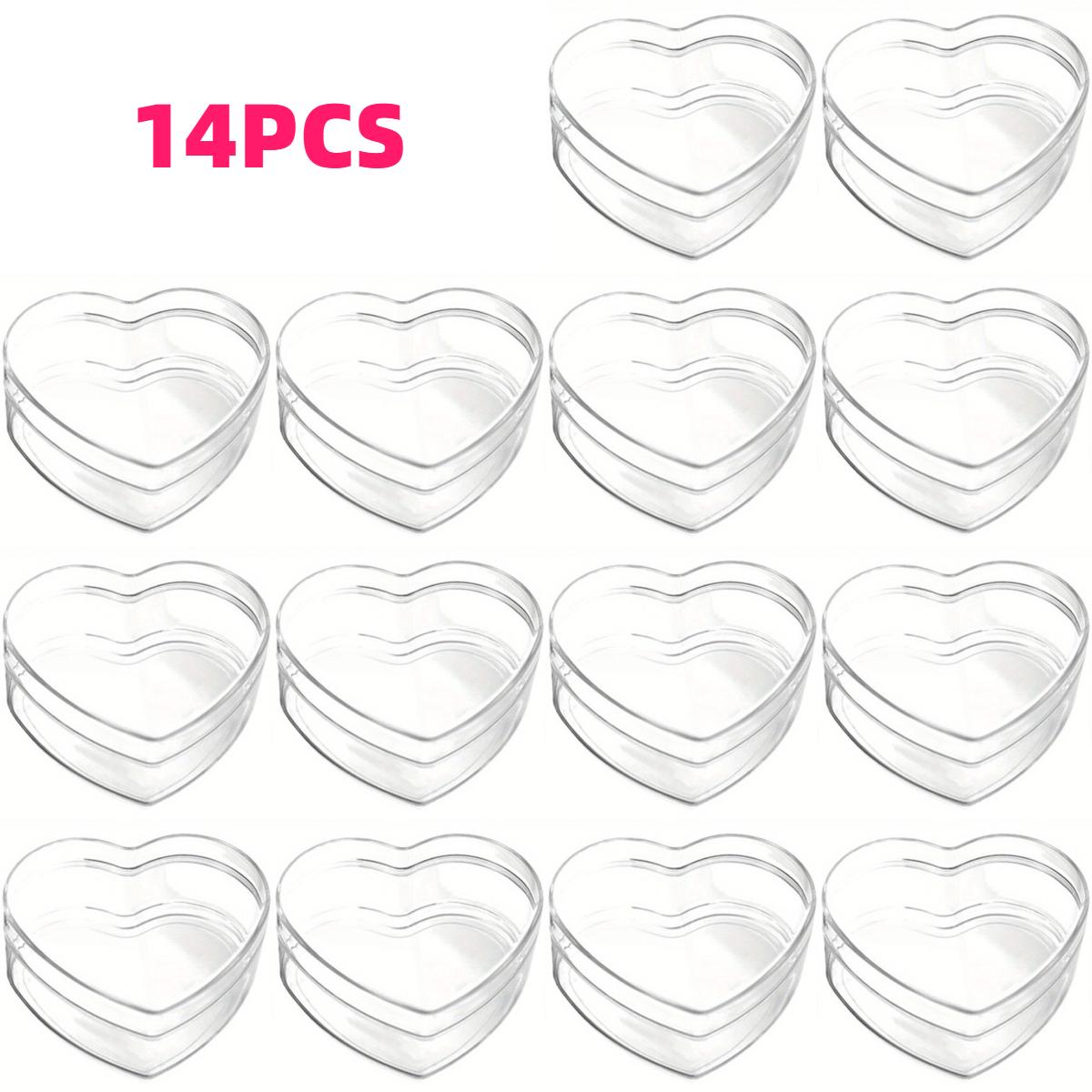 

14pcs Heart-shaped Transparent Storage Boxes with Lids Mini Decorative Containers for Jewelry Candies and Gift Packaging Decor