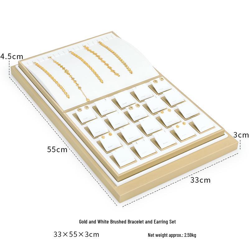 Ya Yu Jin Bai Jewelry Display Tray for Bracelets, Ear Studs, Necklaces - Silver & Gold